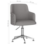 vidaXL Chaise pivotante de salle à manger Gris foncé Tissu