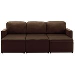 vidaXL Canapé-lit modulaire 3 places Marron Similicuir