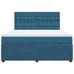 vidaXL Sommier à lattes de lit et matelas bleu 180x200 cm velours