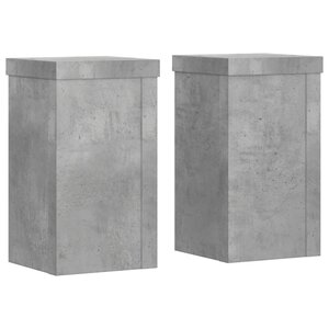 vidaXL Supports pour plantes 2 Pièces gris béton bois d'ingénierie