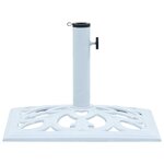 vidaXL Socle de parasol Blanc 12 kg 49 cm Fonte
