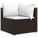 vidaXL Salon de jardin 4 Pièces avec coussins Marron Résine tressée