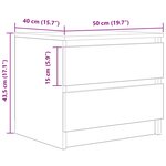 vidaXL Table de chevet chêne artisanal 40x40x50 cm bois d’ingénierie
