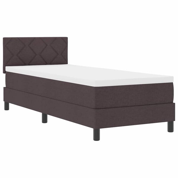 vidaXL Lit boxspring avec matelas Marron foncé 80 x 200 cm tissu