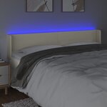 vidaXL Tête de lit à LED Crème 203x16x78/88 cm Similicuir