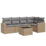 vidaXL Salon de jardin avec coussins 6 Pièces beige résine tressée
