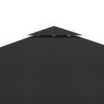 vidaXL Toile de toit de belvédère 2 niveaux 310 g/m² 3x3 m Noir