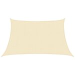 vidaXL Voile d'ombrage 160 g/m² Crème 3/4x2 m PEHD