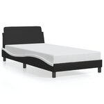vidaXL Cadre de lit sans matelas noir et blanc 100x200 cm similicuir