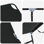 vidaXL Chaise longue pliante 2 Pièces Noir 56 x 189 x 87 cm tissu