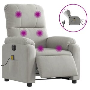 vidaXL Fauteuil inclinable de massage électrique gris clair