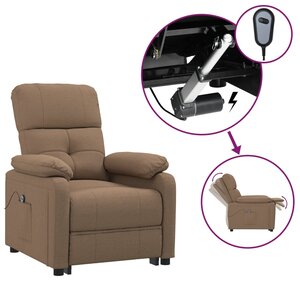 vidaXL Fauteuil inclinable électrique Marron Tissu