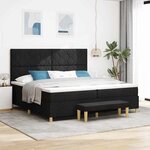 vidaXL Lit à ressorts avec matelas Noir 200 x 200 cm tissu