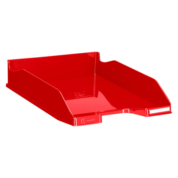 Corbeille à courrier exacompta combo 2 iderama rouge carmin - lot de 6
