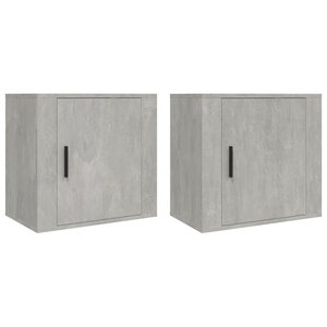 vidaXL Tables de chevet murales 2 Pièces Gris béton 50x30x47 cm