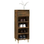 vidaXL Armoire à chaussures Chêne fumé 40x36x105 cm Bois d'ingénierie