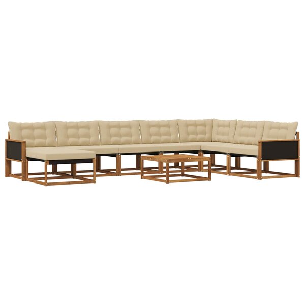 vidaXL Ensemble de canapés d'extérieur 9 Pièces Naturel et Beige