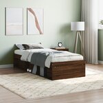 vidaXL Cadre de lit chêne marron 75x190 cm petit simple