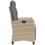 vidaXL Chaise inclinable de jardin et repose-pied mélange beige rotin