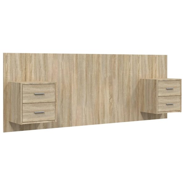 vidaXL Tête de lit avec armoires Chêne sonoma Bois d'ingénierie