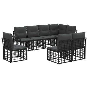 vidaXL Ensemble de canapés d'extérieur 8 pc Noir et Gris foncé