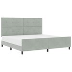 vidaXL Lit à ressorts avec tête de lit Gris clair 200 x 200 cm Velours