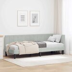 vidaXL Cadre de lit d'angle Gris clair 80 x 200 cm Velours
