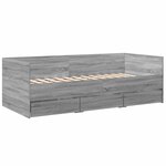 vidaXL Lit de jour avec tiroirs sans matelas sonoma gris 75x190 cm