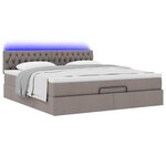 VidaXL Cadre de lit ottoman avec matelas taupe 160x200 cm tissu