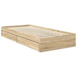 vidaXL Lit de Rangement Chêne Sonoma 90 x 200 cm Bois d'ingénierie