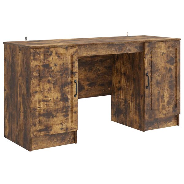 vidaXL Bureau Chêne fumé 142 5 x 50 x 75 cm Bois d'ingénierie