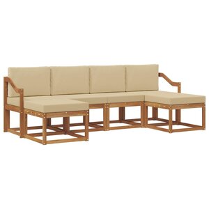vidaXL Ensemble de canapés d'extérieur 6 Pièces Naturel et Beige