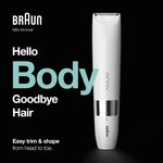 Braun body mini bs1000 tondeuse corps éléctrique pour hommes et femmes - wet&dry - multi-usages - blanc