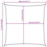 vidaXL Voile d'ombrage 160 g/m² Rouge 3 6x3 6 m PEHD
