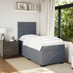 vidaXL Sommier à lattes de lit avec matelas Gris foncé 100x200 cm