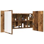 vidaXL Armoire à miroir LED vieux bois 90x12x45 cm bois d'ingénierie