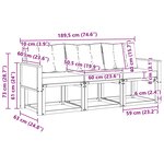 vidaXL Ensemble de canapés d'extérieur 3 pc Naturel et gris clair