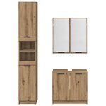 vidaXL Ensemble de Meubles de Salle de Bain avec porte Chêne artisanal