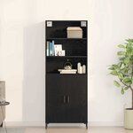 vidaXL Haut Armoire Montage mural 2 Pièces Chêne noir 70 x 34 x 180 cm
