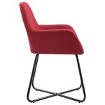 vidaXL Chaises à manger lot de 4 rouge bordeaux tissu