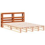 vidaXL Tête de lit avec étagères marron cire 160 cm bois massif de pin