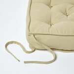Galette de chaise coussin rehausseur en coton Vert sauge  40 x 40 x 10 cm - HOMESCAPES