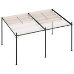 vidaXL Belvédère avec toit rétractable 400x300x233 cm Crème