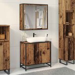 vidaXL Ensemble de mobilier de salle de bain 2 Pièces Bois ancien