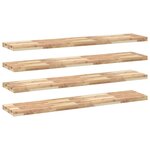 vidaXL Étagères flottantes 4 Pièces 120x30x4 cm acacia massif non traité