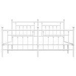 vidaXL Cadre de lit métal sans matelas et pied de lit blanc 183x213 cm