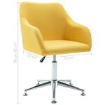 vidaXL Chaise pivotante à manger jaune tissu