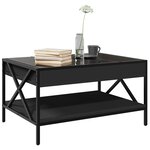 vidaXL Table basse avec LED infini noir 70x50x38 cm