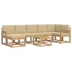 vidaXL Ensemble de canapés d'extérieur 8 pc Blanc et Beige Polyester