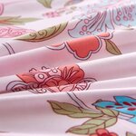 vidaXL Parure de lit avec housse de couette motif floral/rayé rose